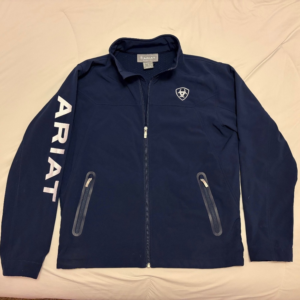 Ariat Navy Blue Performance Jacket with White Logo